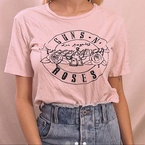 Guns N Roses pink graphic tee shirt